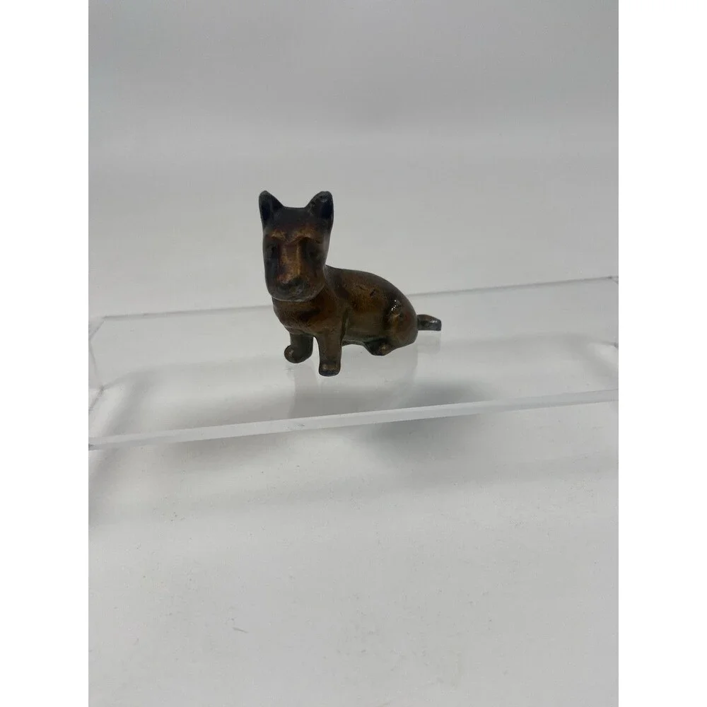 Vtg Cast Metal Scottie Dog Figurine 2” Mid Century Bronze Finish MCM Decor